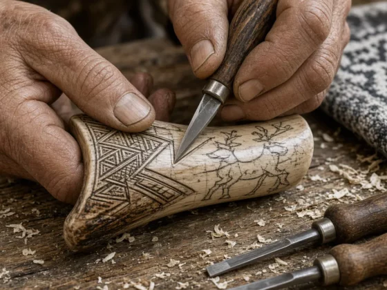 Découpe des rainures avec un couteau de gravure spécialisé